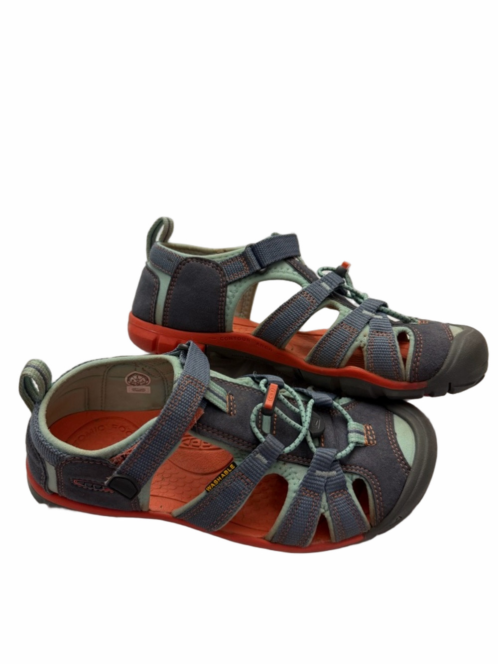 Keen Kids Closed-Toe Sandals in Teal and Coral